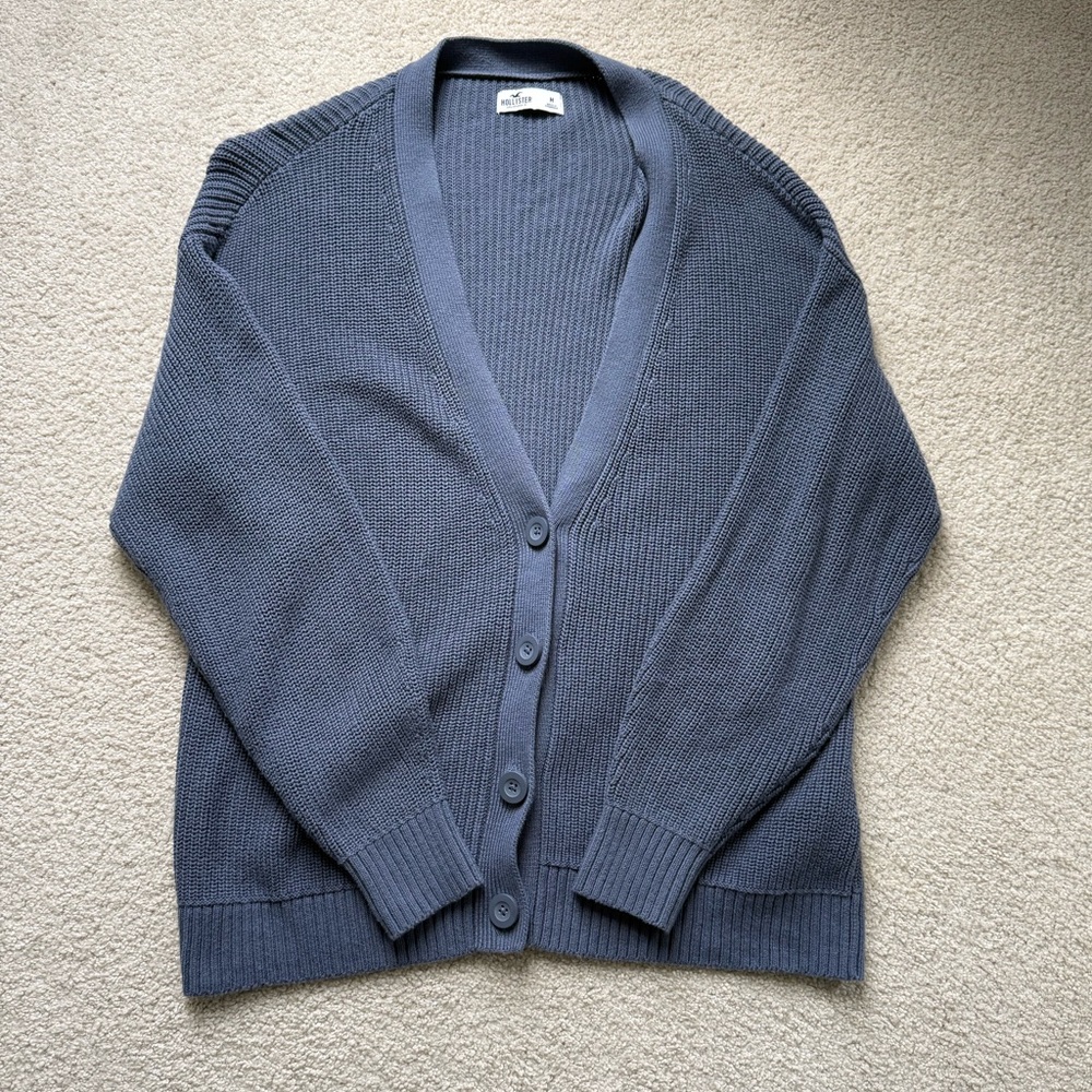 Blue/grey Button-Up Cardigan